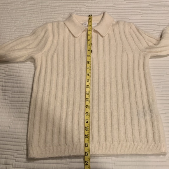 RE ISSUE Women’s Wool and Alpaca Long Sleeve Quiet Luxury Sweater SZ XS Cream - Picture 11 of 13